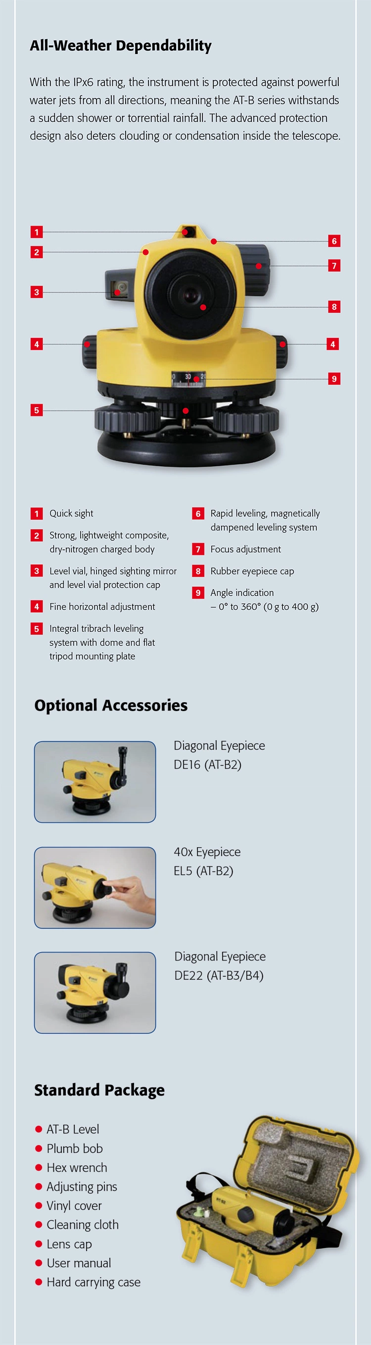 at-B3 Automatic Level Auto Tripod Survey Instrumentt Auto Level