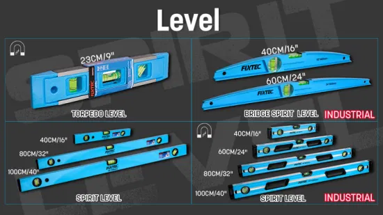 Прочная алюминиевая рама Fixtec, толщина 1,8 мм, цифровой спиртовой уровень 16/24/32/40 дюймов с 3 пузырьками